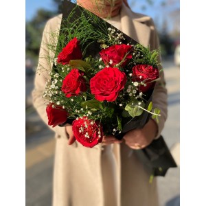 Özel 7 Kırmızı Gül Buketi